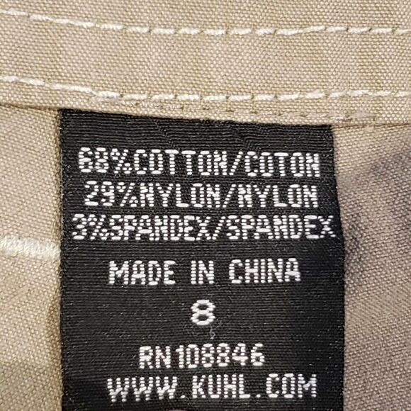 Kuhl Shorts Womens Size 8 Tan Beige Pockets Logo Hiking Canvas 32 - Picture 11 of 13